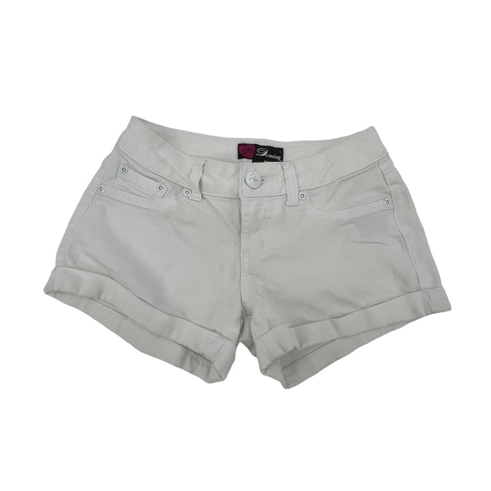 2b Denim White Cuffed Hem Denim Jean Shorts Size 26 Women’s